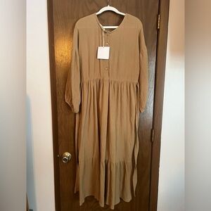 LCW tan gauze Lily dress size large
